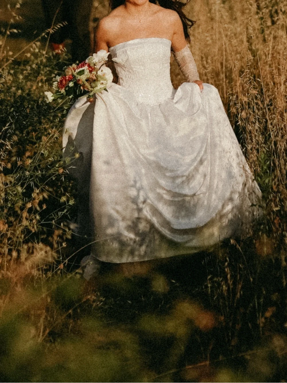 Vintage Dropped Waist Embellished Wedding Dress